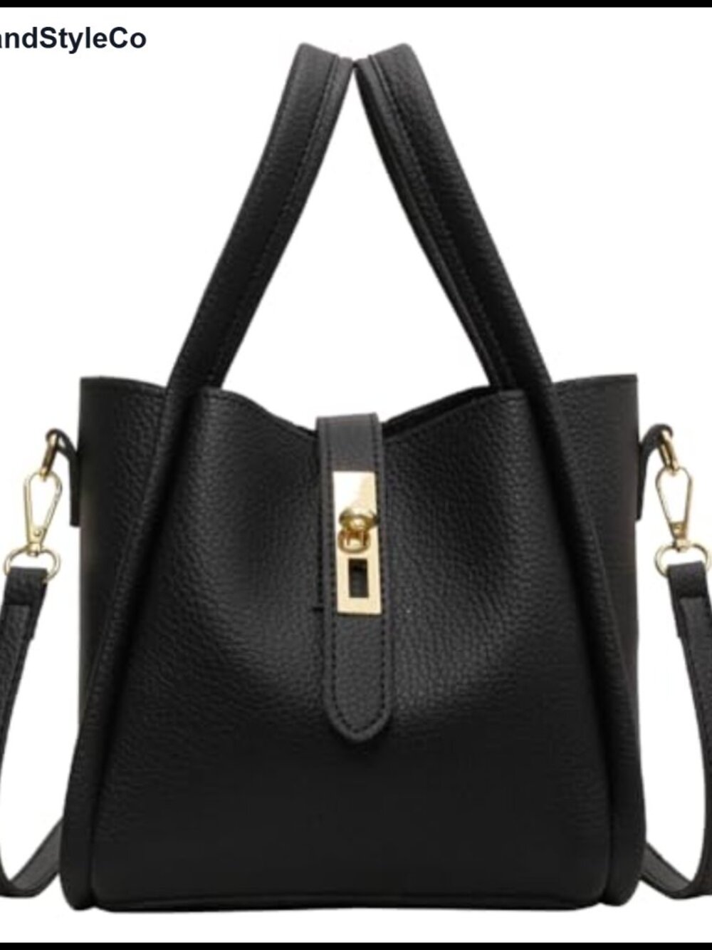 Faux Leather Bucket Bag Crossbody Shoulder Purse with Small Pouch Adjustable